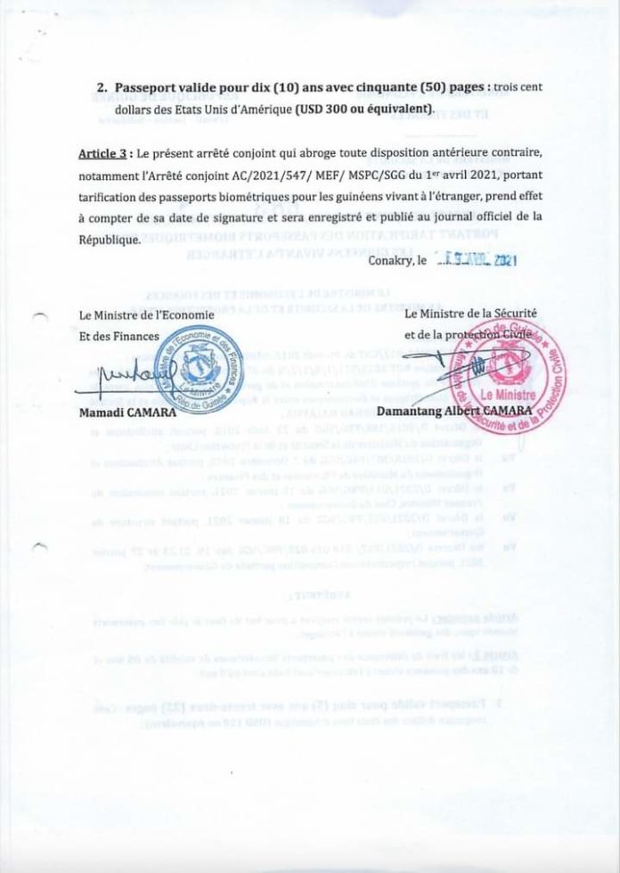 Passeports biométriques : l'Ambassade de Guinée en France annonce le ...